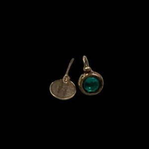 Silver and Green Drop Earrings